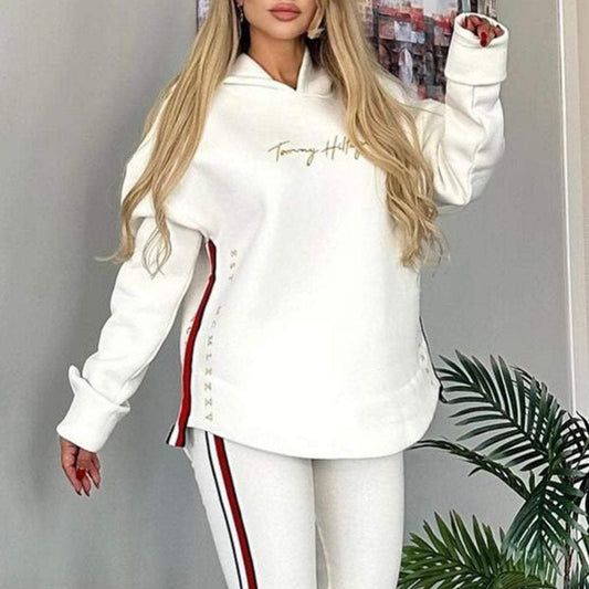 🔥2025 New Arrival - 50% OFF🎉Women's Long-Sleeved Striped Casual Hooded Top&pants