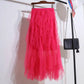 Women’s Elegant Irregular Layered Ruffles Long Skirt