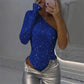 🎉New Year Sale 50% OFF 🛍️Women's One Shoulder Sequin Bodysuit