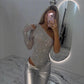 🎉New Year Sale 50% OFF 🛍️Women's One Shoulder Sequin Bodysuit