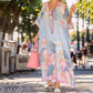 🔥 NEW SALES - 50% OFF🔥Floral Print Loose Long Dress with Half Sleeves