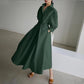💥2025 Hot Sale💕Women's Plain Cotton Lapel Shirt Wrap Dress