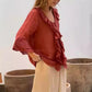 🔥2025 HOT SALE🔥Women's Ruffle Collar Blouse with Bell Sleeves
