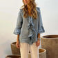 🔥2025 HOT SALE🔥Women's Ruffle Collar Blouse with Bell Sleeves