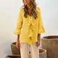 🔥2025 HOT SALE🔥Women's Ruffle Collar Blouse with Bell Sleeves
