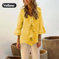🔥2025 HOT SALE🔥Women's Ruffle Collar Blouse with Bell Sleeves