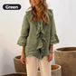 🔥2025 HOT SALE🔥Women's Ruffle Collar Blouse with Bell Sleeves