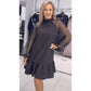 🎉Happy New Year! 49% OFF 🛍️Mesh Long Sleeve Dress with Pleated Hem