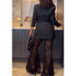 💖Limited Time Sale 49% OFF💖Stylish Blazer & See Through Flared Pants 2 PCS Set