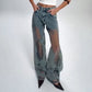 🌸NEW HOT SALE🔥💥Women's Vintage Mesh Patchwork Printed Jeans👖