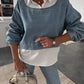 💖Women's Fashion Long Sleeve Denim Top & Pants Two Piece Set