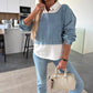 💖Women's Fashion Long Sleeve Denim Top & Pants Two Piece Set