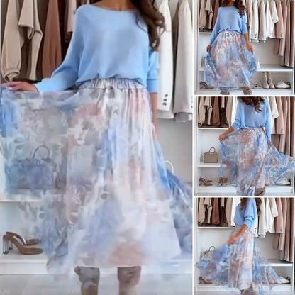 🔥50% off for a limited time👗🔥Blue Set Bow Back Top & Tulle Skirt✈️Free return if not suitable✈️