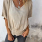 🔥LAST DAY SALE 50% OFF🔥Simple Solid Color V-Neck Half-Sleeve T-Shirt💛