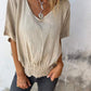 🔥LAST DAY SALE 50% OFF🔥Simple Solid Color V-Neck Half-Sleeve T-Shirt💛