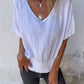 🔥LAST DAY SALE 50% OFF🔥Simple Solid Color V-Neck Half-Sleeve T-Shirt💛