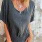 🔥LAST DAY SALE 50% OFF🔥Simple Solid Color V-Neck Half-Sleeve T-Shirt💛