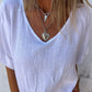🔥LAST DAY SALE 50% OFF🔥Simple Solid Color V-Neck Half-Sleeve T-Shirt💛