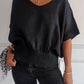 🔥LAST DAY SALE 50% OFF🔥Simple Solid Color V-Neck Half-Sleeve T-Shirt💛