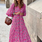 👗👗Women's Elegant Puff Sleeve Floral Boho Maxi Dress