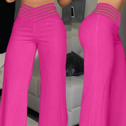🍃Women's Casual Hollow-out High-Waisted Wide-Leg Pants