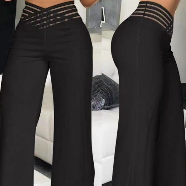 🍃Women's Casual Hollow-out High-Waisted Wide-Leg Pants