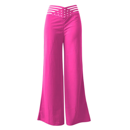 🍃Women's Casual Hollow-out High-Waisted Wide-Leg Pants