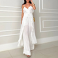 💝Perfect Gift For You✨Spaghetti Strap Ruffle Trim Dress & Pants 2-Piece Set