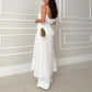 💝Perfect Gift For You✨Spaghetti Strap Ruffle Trim Dress & Pants 2-Piece Set