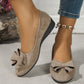 Bowknot Decor Wedge Heeled Loafers