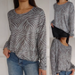 Women's Printed Round Neck Long Sleeve Top