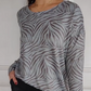 Women's Printed Round Neck Long Sleeve Top