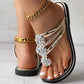 Women's Casual Floral Embellished Flat Sandals