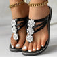 Women's Casual Floral Embellished Flat Sandals