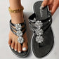 Women's Casual Floral Embellished Flat Sandals