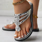 Women's Casual Floral Embellished Flat Sandals