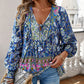 🌷LAST DAY SALE 50% OFF🌷Women's Fashion Printed v-Neck Long Sleeve Shirt 2