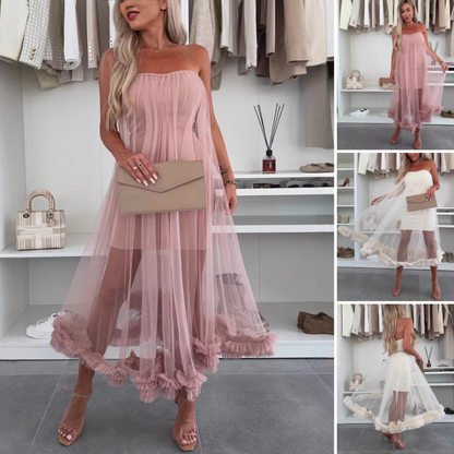 🌸Spring Specials💐 Women's Mesh Patchwork Strapless Dress