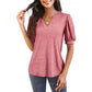 🔥Super Special Price-50% OFF👚Women's V-Neck Casual Puff Short Sleeve Top Elegant T-Shirt