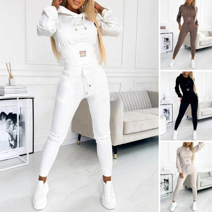 Women's Two-Piece Hooded Tracksuit Set