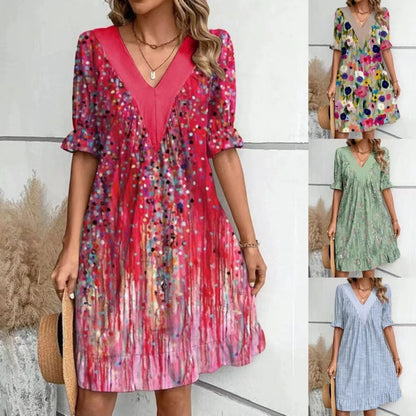 💕Limited Time 50% Off💕Women’s V-Neck Flowy Mini Dress