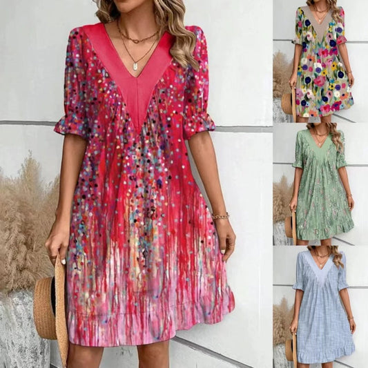 💕Limited Time 50% Off💕Women’s V-Neck Flowy Mini Dress