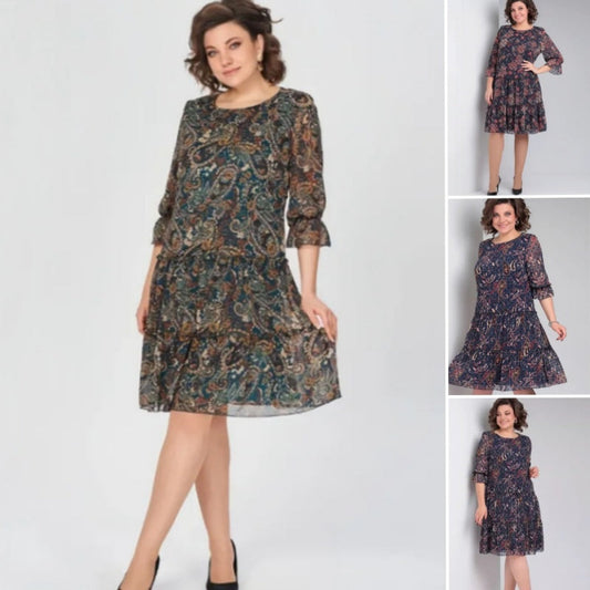 Women's Casual Round Neck Printed Dress