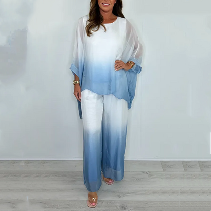 Mesh Mix Dip Dye Loose Flowy Top & Trouser Set🌺