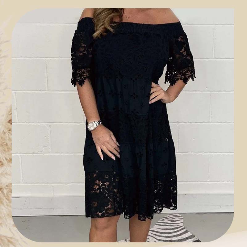 🔥Summer Hot Sale 49% Off 😍Handmade Lace Hollow Patchwork Strapless Dress