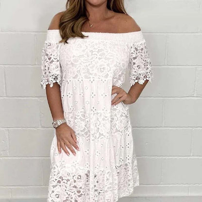 🔥Summer Hot Sale 49% Off 😍Handmade Lace Hollow Patchwork Strapless Dress