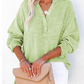👚Women's Oversized Blouse ✅ Lightweight Gauze & Buttoned V-Neck | Flowy and Casual 🍃
