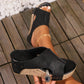 ✨ 50% OFF NOW! 👡 Women's Wedge Sandals with Studded Details – Orthopedic Support & Slip-On Fit 🖤👢
