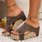 ✨ 50% OFF NOW! 👡 Women's Wedge Sandals with Studded Details – Orthopedic Support & Slip-On Fit 🖤👢