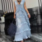 Fashion V-Neck Sleeveless Layered Ruffled Dress